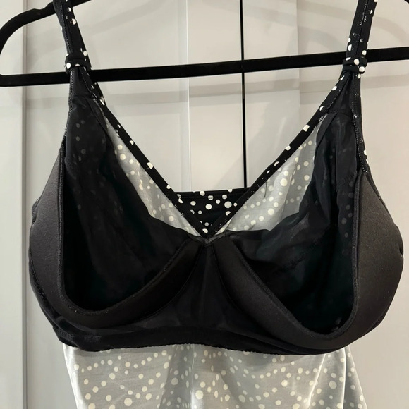 Jantzen Black & White Polka Dot Tankini Top with Built in Support Bra‎ sz 34D/DD - Picture 4 of 11